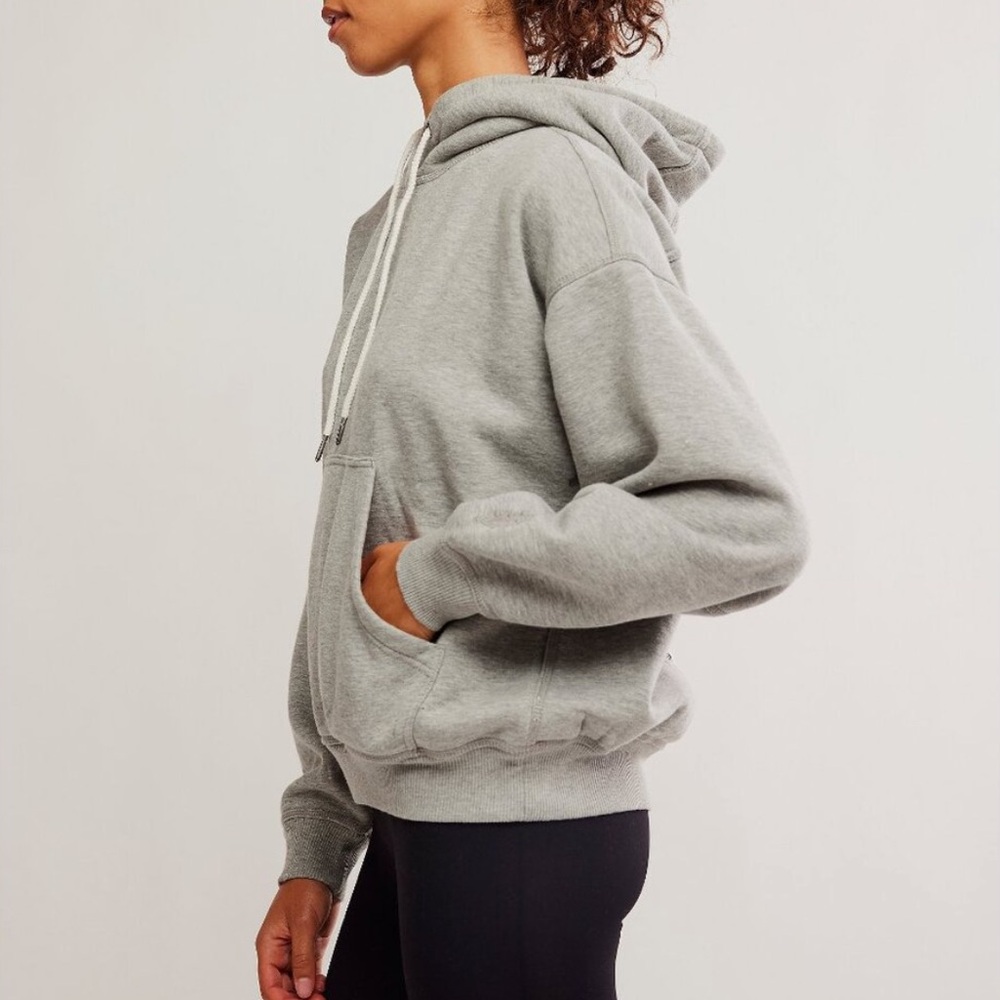 Free People Final Call Embroidered Hoodie Heather Grey Combo XL - Picture 4 of 8